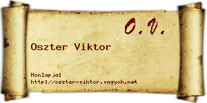 Oszter Viktor névjegykártya